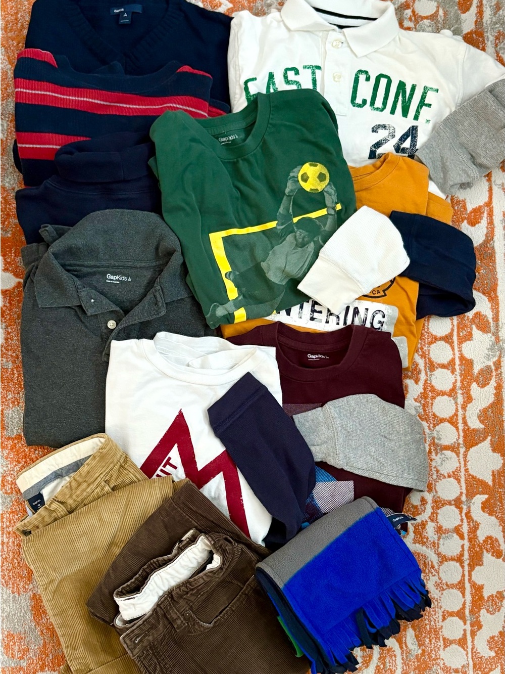 EUC! Large Winter Gap Boys Lot! Layered Shirts, Sweaters, Cords, Polo’s, Scarf!!